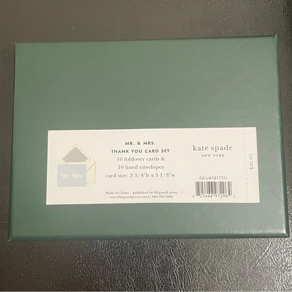 Kate Spade Wedding Thank You Notes. New In The Box.